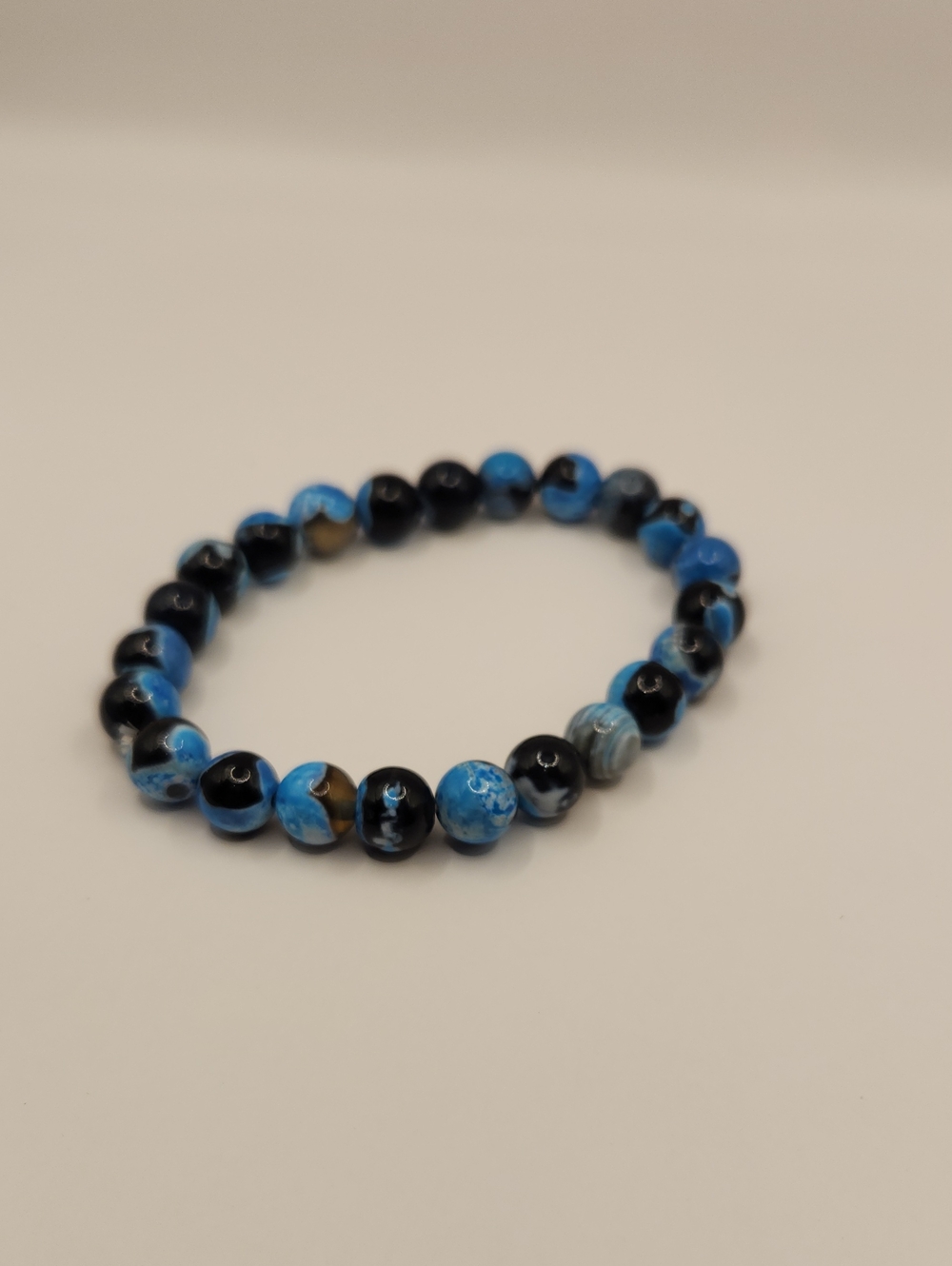 Handmade Blue Agate Stretch Bracelet